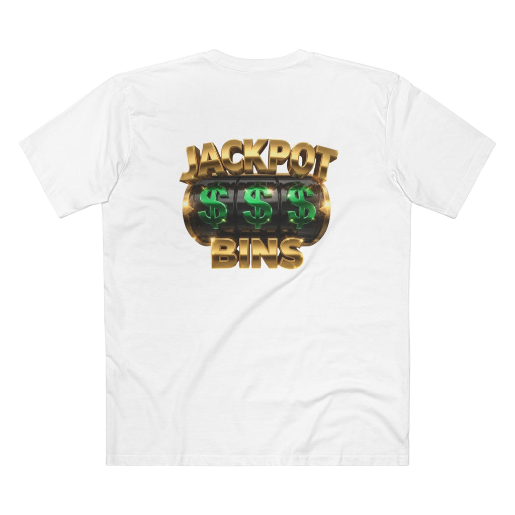 Jackpot Bins Tee — Retro Slot Machine Money Graphic T-Shirt