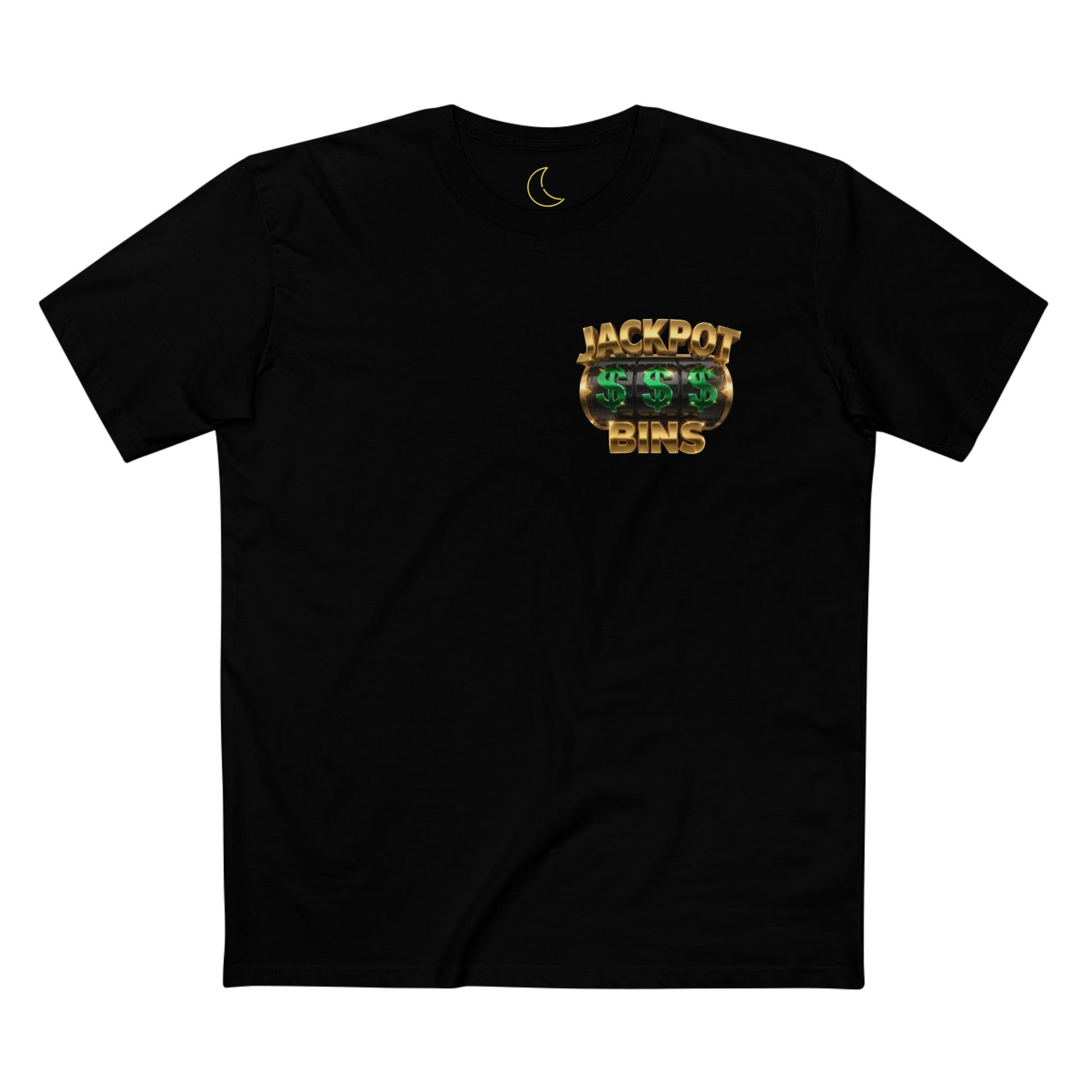Jackpot Bins Tee — Retro Slot Machine Money Graphic T-Shirt