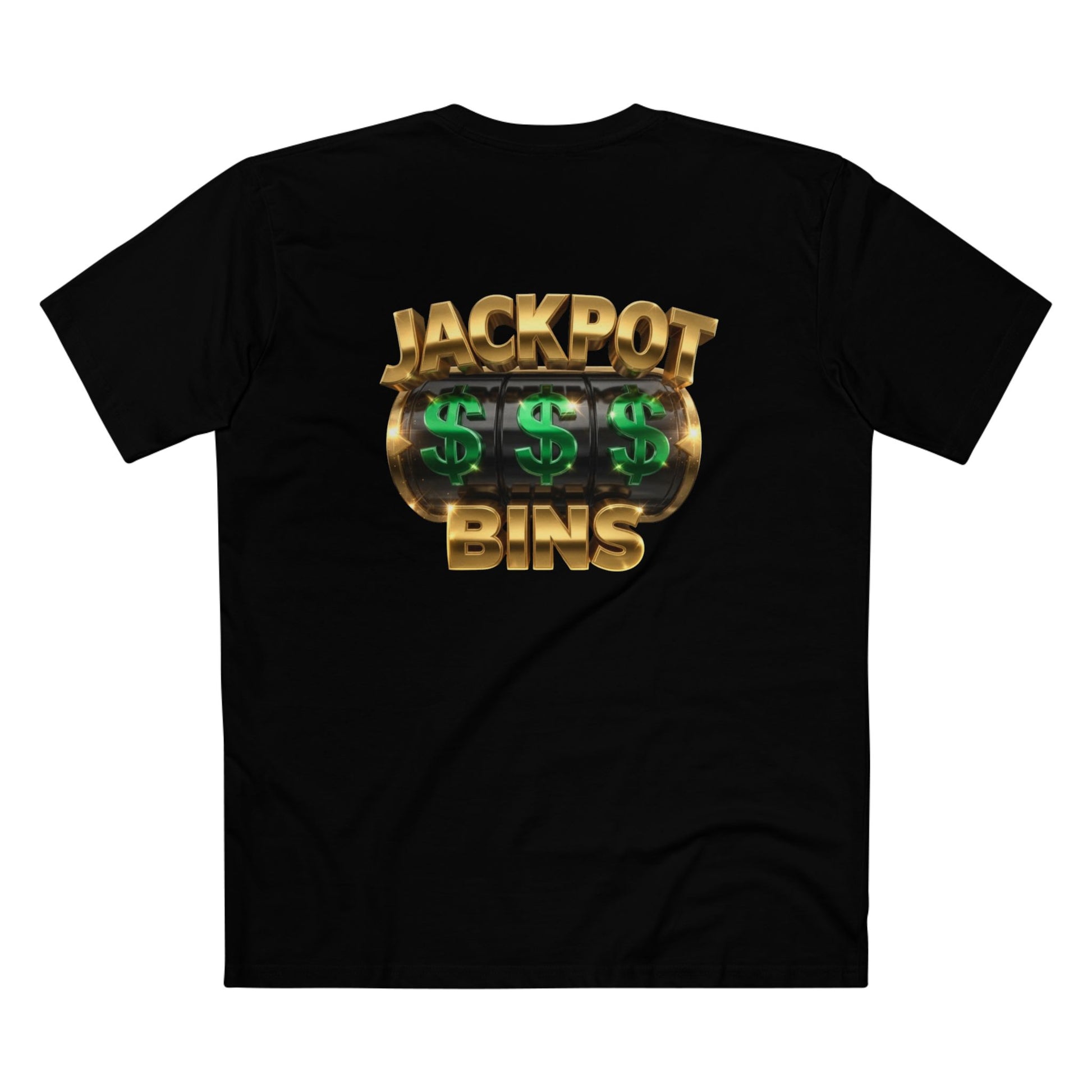 Jackpot Bins Tee — Retro Slot Machine Money Graphic T-Shirt